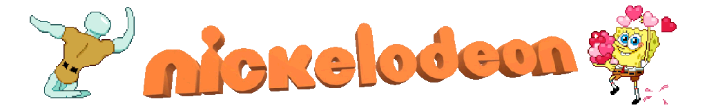 Nickelodeon logo rotating slightly with spongebob throwing hearts and beautiful squidward spinning
