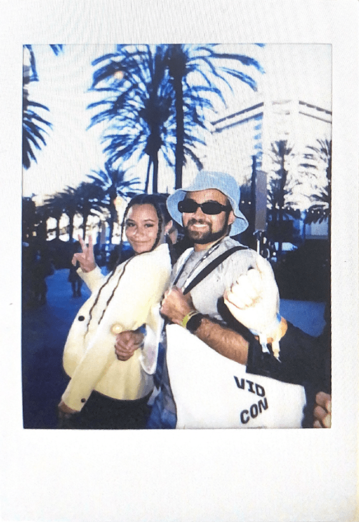 Picture of me and my Nickelodeon coworker at Vidcon